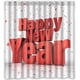 thumbnail image 1 of Cortina de ducha "Happy Year" con ganchos (167 x 183 cm), 1 of 3