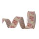 thumbnail image 1 of Cinta Navide?a Decorativa De 8 Yardas Para Hacer Arreglos Florales Y Manualidades De Bricolaje, 2,5 Cm Con Alambre Beige, 1 of 5