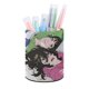 thumbnail image 1 of Mira Hacia Atrás-theme Cylinder Pen Holder Pencil Organizer with Flannel Lining PVC Leather Material Cardboard Base for study work 10*8CM, 1 of 6
