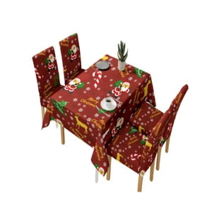 Genérico - Mantel Y Fundas De Sillas Navidad 7 Piezas Decoración 31O8