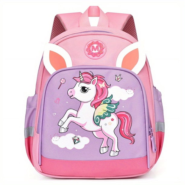 Children's Cartoon Schoolbags Lightweight Cute Excavator Unicorn Backpack For Kindergarten Boys Girls