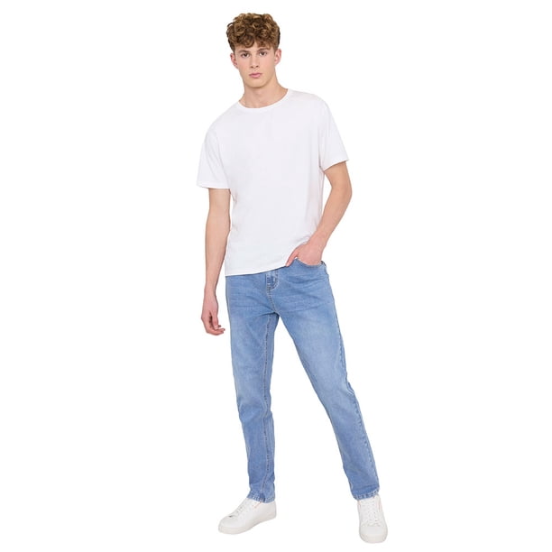 Jeans Hombre Slim Fit Azul Medio Spandex Corona