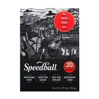 Bloc De Papel Para Impresión Speedball De 5 X 7 Pulgadas, 20 Hojas, 245 G/M²