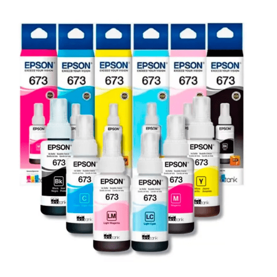 Pack Botellas Epson T673 BK-C-M-Y-LC-LM
