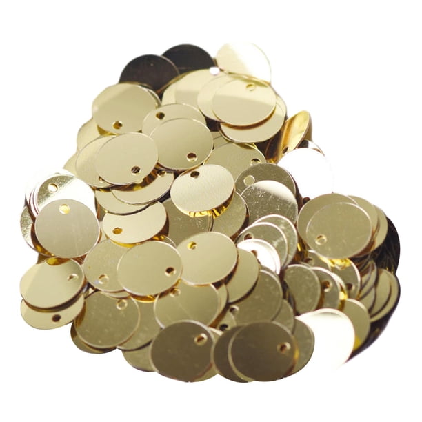 Lentejuelas Sueltas Redondas Planas De 300x10mm, Lentejuelas Para Costura De Tocado DIY, Color Dorado Claro