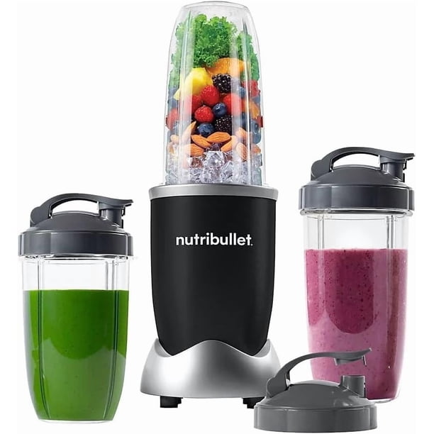Blender NutriBullet Pro 900 W, paquete de 3 tazas para una sola porción, color negro