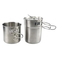 Ioensy - Taza Portátil Para Acampar Material De Grado Alimenticio Plata Para Viajes Cocina Al Aire Libre