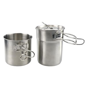 Ioensy - Taza Portátil Para Acampar Material De Grado Alimenticio Plata Para Viajes Cocina Al Aire Libre