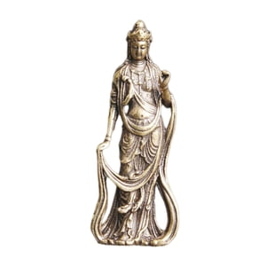 Bothyi - Estatua De Bodhisattva Guanyin De Latón De 4,9 Cm, Miniatura De Mascota De Té Para Estante De Sala De Yoga