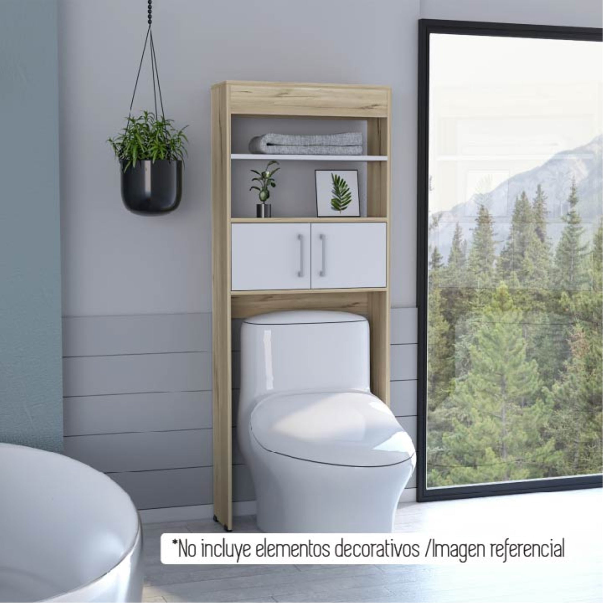 Tuhome - Estante Wc Madrid 2 Puertas 160x62,4x20,3 Cm Duna Y Blanco