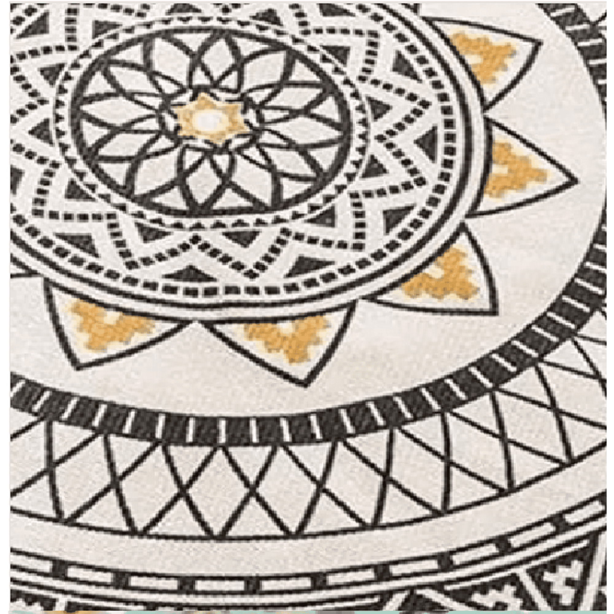 Genérico - Alfombra Redonda 120 Cm Quilín De Lino/algodón Naranja