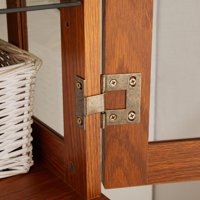 M&Ms - Vintage Curio Display Cabinet With Glass Doors - Antique Showcase For Collectibles, Four Adjustable Shelves, E26 Bulb Included, Perfect For Home Or Office Decor-Dark Oak