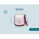 thumbnail image 5 of Salero KooK de 283 ml rosa, vidrio estampado con tapa, 5 of 5