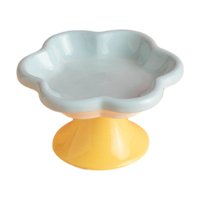 Magideal - Cuenco De Cerámica Inclinado Elevado Para Gatos, Cuencos De Alimentación Para Gatos, Cuenco De Agua, Cuencos Para Cachorros, Alimentador De Agua Para , Azul