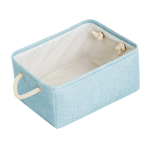 Cesta de almacenaje contenedor plegable de lino de algodón, color gris