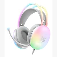 Audífonos Gamer Onikuma X25 Rgb Microfono Comp. Pc Ps4 Ps5 Color Blanco