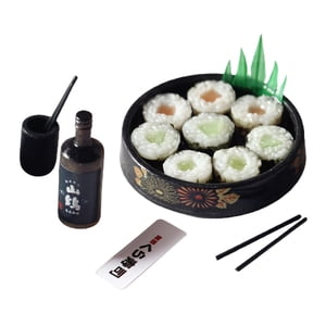 Bothyi - 1/12 Casa De Muñecas Sushi Comida Juguetes En Miniatura Para Niños 3 4 5 6 Dorado