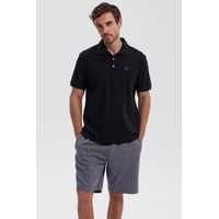 Fashionspark - Polera Hombre Piqué Básica Lisa Negro - Lll