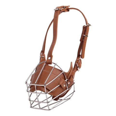 Magideal - Para Mascotas Para Perros Correas Ajustables Cubierta Para La Boca Marrón L