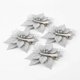 thumbnail image 2 of Set 10 Flores Navideñas Plateadas con Glitter y Clip para Árbol de Navidad 16 cm, 2 of 4