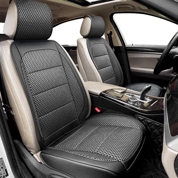 Fundas para Asientos de Coche Qinlive 2 Unidades Negro Ventilado