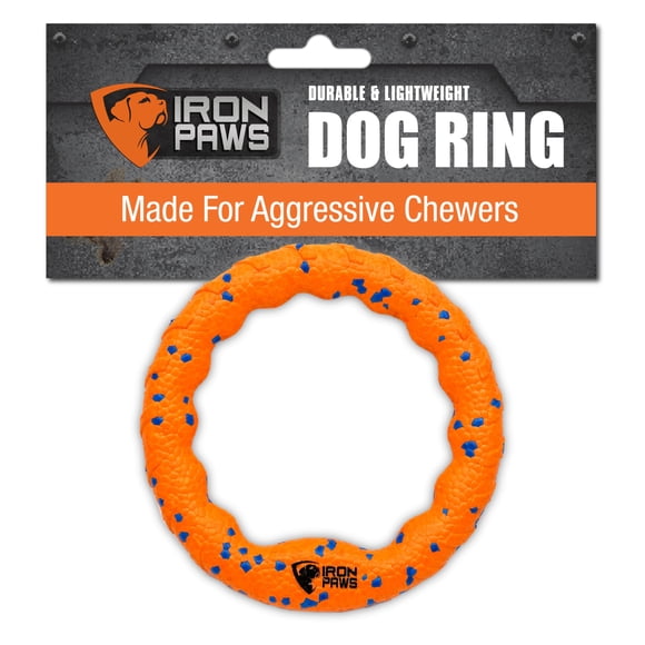 Anillo indestructible con patas de hierro para perros, naranja, para masticar