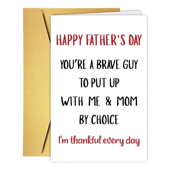 Tarjeta del Día del Padre MTDXSJZB divertida para padrastro Bonus Dad