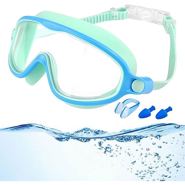 Gafas natación niños montura grande antivaho clip sin fugas máscara buceo infantil