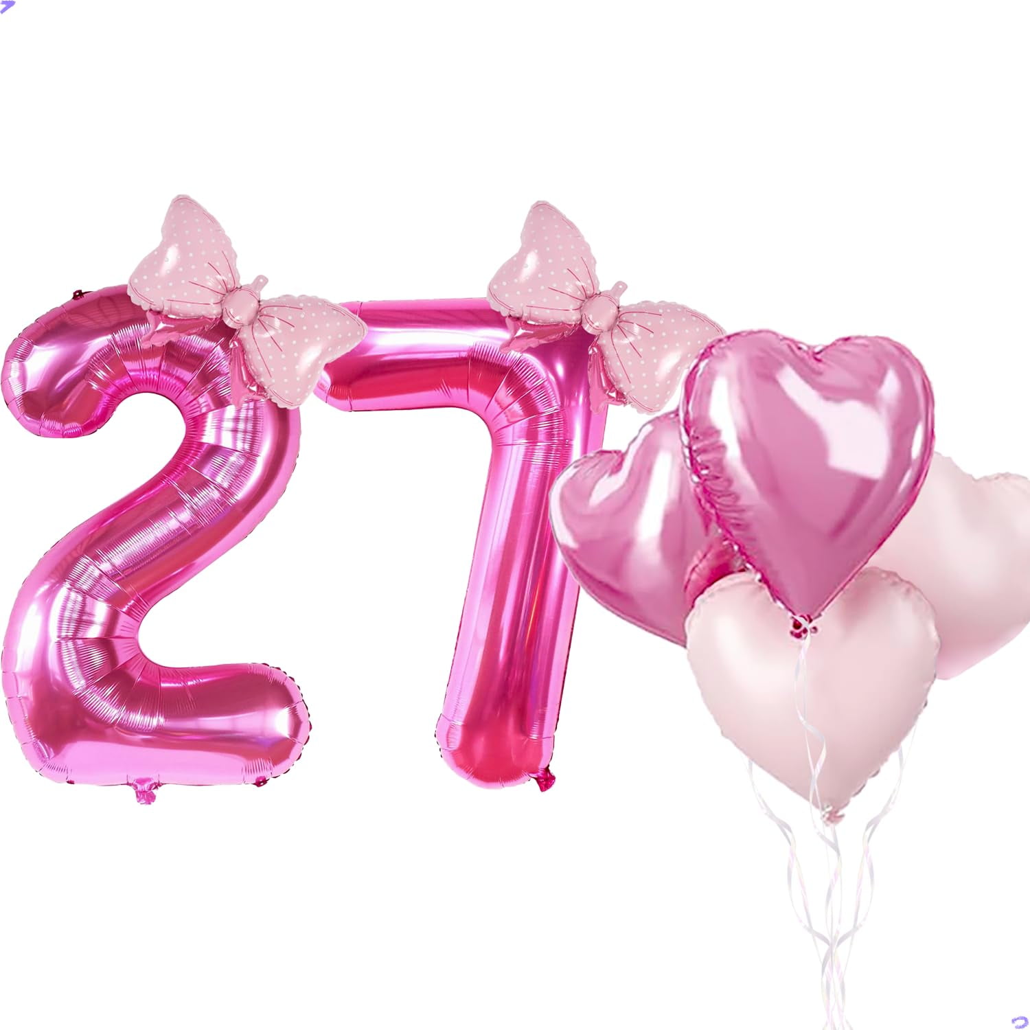 Set De Globos De Papel Metalizado Rosa Florisland 40" Número 27 Para Cumpleaños