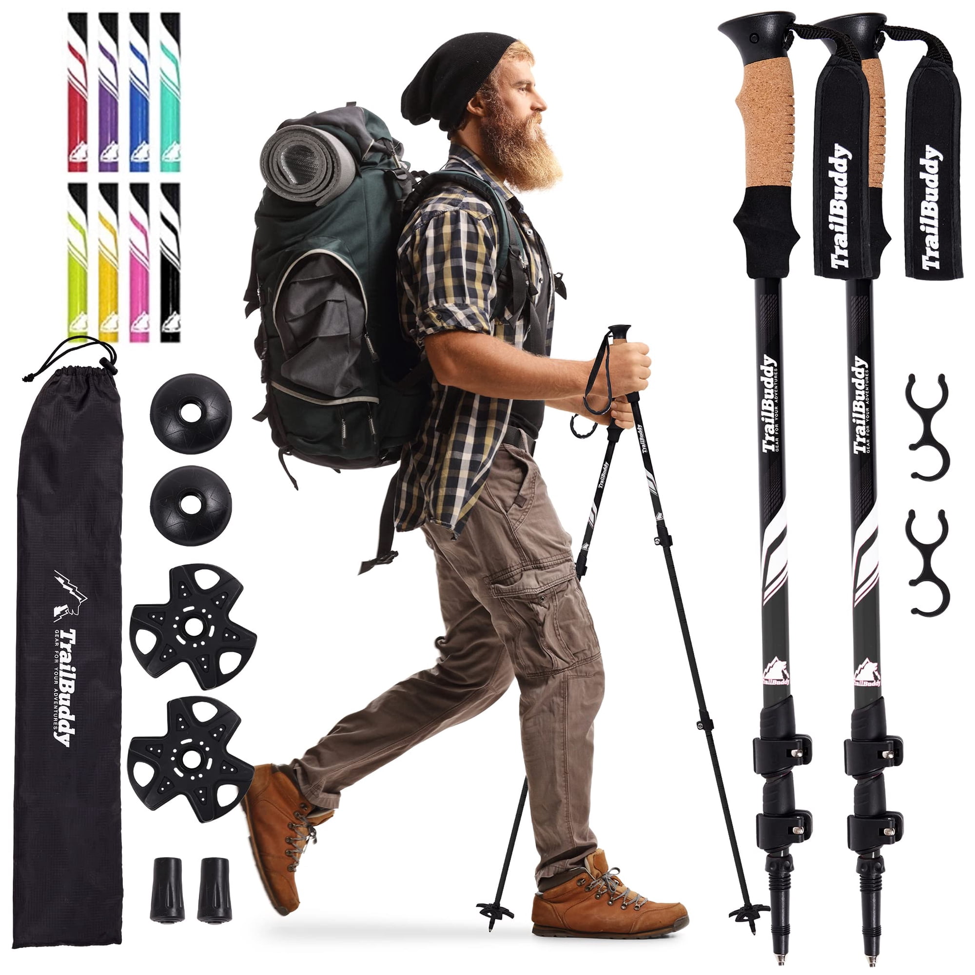 Bastones De Senderismo Trailbuddy, Ligeros Y Plegables