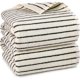 thumbnail image 1 of Black and Ivory Striped Bath Towels Set of 2, Lighter Quick Drying, 1 of 3