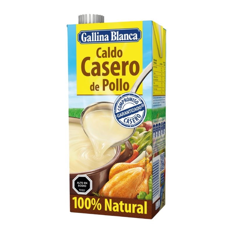 Caldo Casero Líquido De Pollo Caja 1 L Gallina Blanca