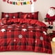 thumbnail image 5 of Festive Christmas Plaid Duvet Cover Set with 2 Pillowcases Zip Closure Active Print No Filling Perfect for Seasonal Decorating, 5 of 5