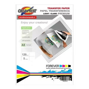 Creaprint - Papel Transfer Para Telas Claras Tamaño A4 5 Unidades
