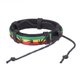 thumbnail image 1 of pulsera de cuero wristband jamaica reggae estilo hiphop hojas, 1 of 3