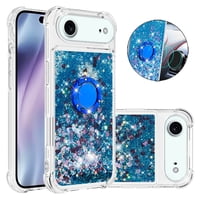 Foxdock Funda Glitter Líquida Para Iphone 17 Air Con Anillo Brillante, Tpu Antichoques Y Esquinas Reforzadas, Soporte