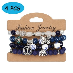 Pulsera Heshpaws Bohemia Stretch Set 4 Piezas Elefante Mariposa Retro