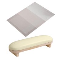 Ioensy - Reposabrazos Para Uñas De Piel Sintética, Reposamanos Para Manicura, Pedicura, Uso Doméstico, Salón, Color Beige