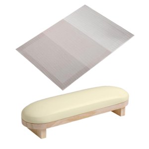 Ioensy - Reposabrazos Para Uñas De Piel Sintética, Reposamanos Para Manicura, Pedicura, Uso Doméstico, Salón, Color Beige