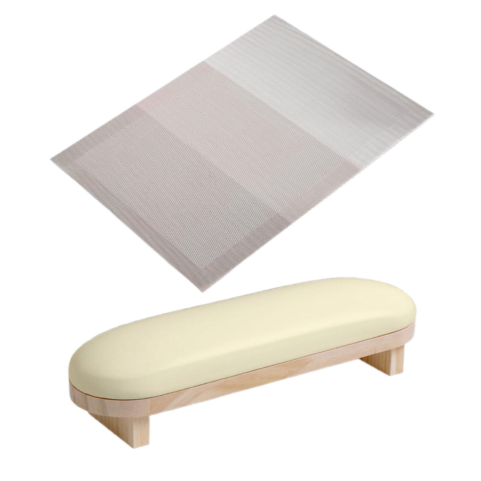 Ioensy - Reposabrazos Para Uñas De Piel Sintética, Reposamanos Para Manicura, Pedicura, Uso Doméstico, Salón, Color Beige