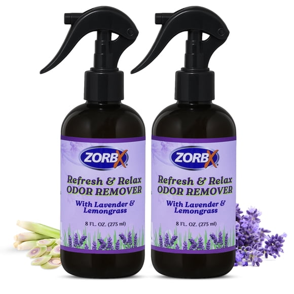 Spray eliminador de olores ZORBX Refresh & Relax con lavanda 240 ml x 2