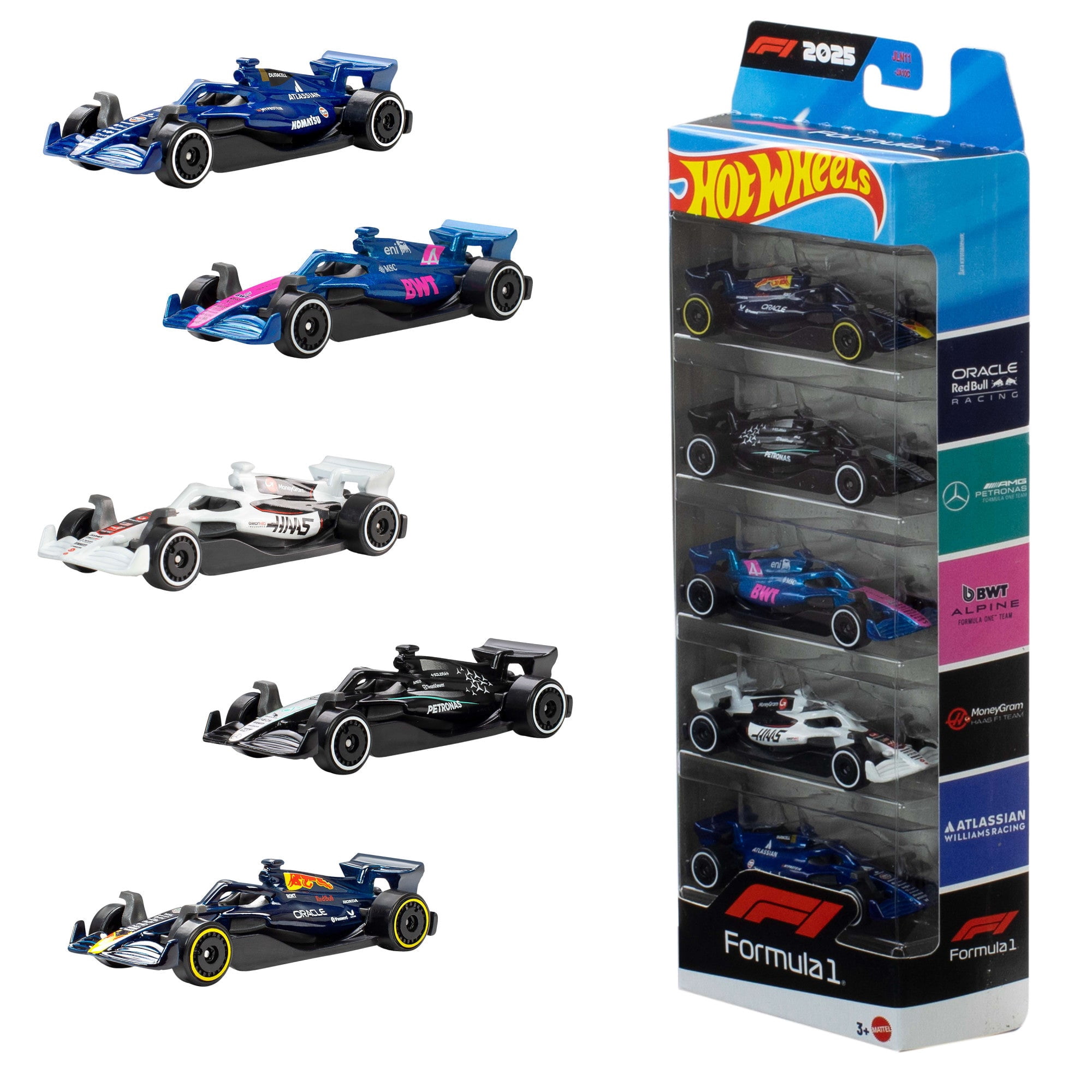 Mattel - Hot Wheels Autos De Carreras F1 5pack