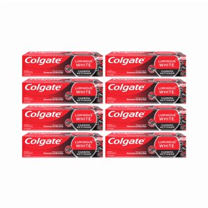 Pack 8 Pasta Dental Colgate Luminous White Carbón Activado 70 G