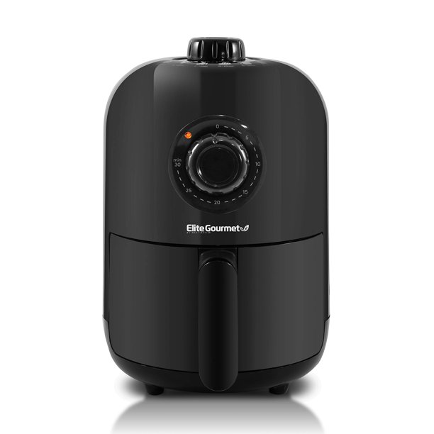 Elite Gourmet EAF1121 Personal de 1,1 cuartos de galón Freidora eléctrica compacta de aire caliente que ahorra espacio, cocina saludable, sin aceite, temporizador y controles de temperatura, 1000 W