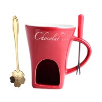 Bothyi - Taza Para Fondue De Chocolate Fundidor De Chocolate Hogar Aniversario Helado Hot Pot Taza Roja
