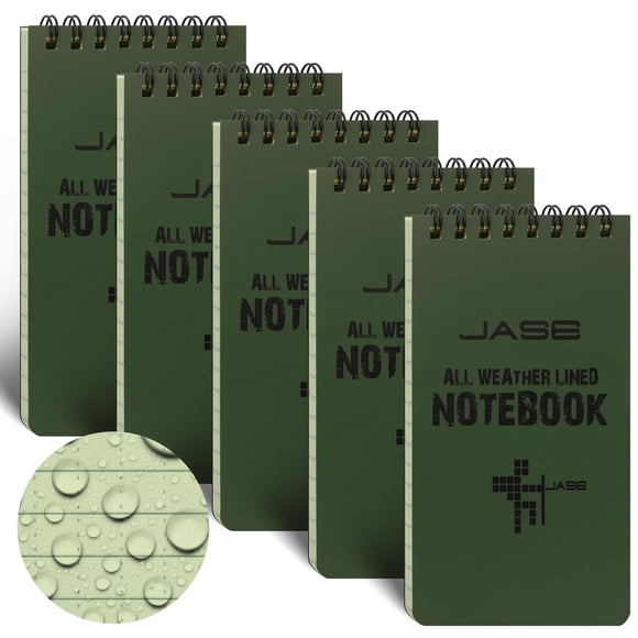 Cuaderno Yamadura 8 cm x 13 cm Verde Pack de 5 Impermeable