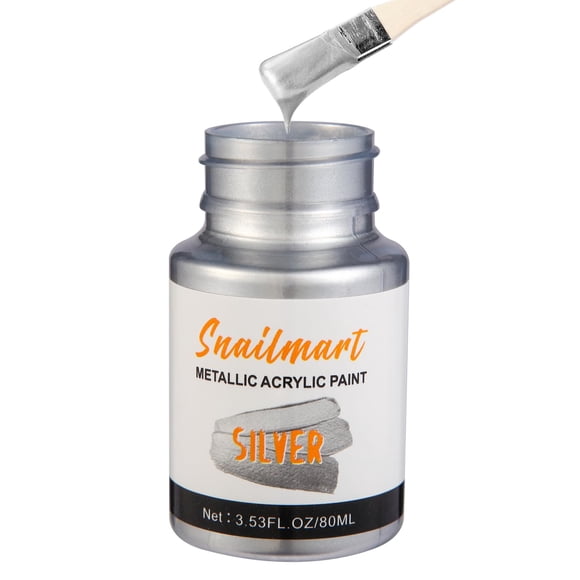 Pintura Acrílica Snailmart 80 ml Plateado Metálico