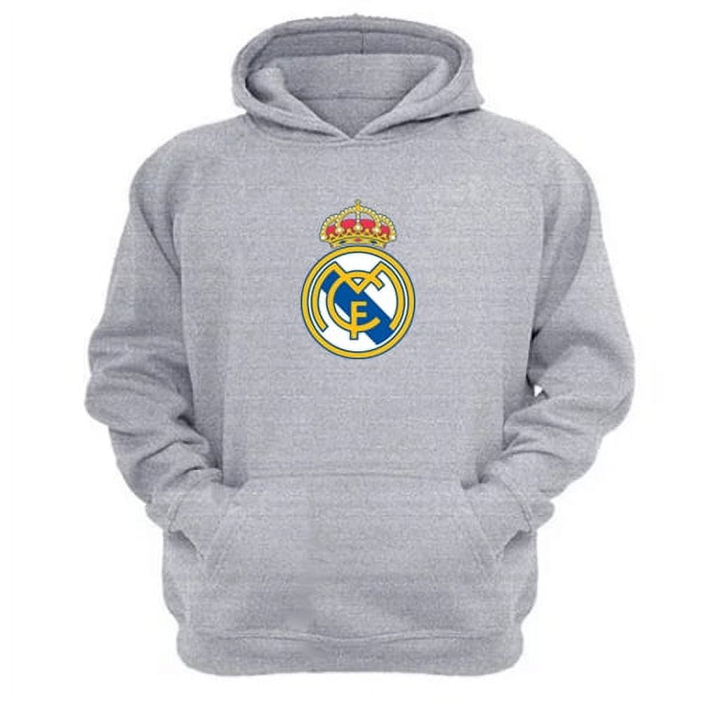 Genérico - Polerón Canguro Real Madrid Gris Claro Talla M Unisex