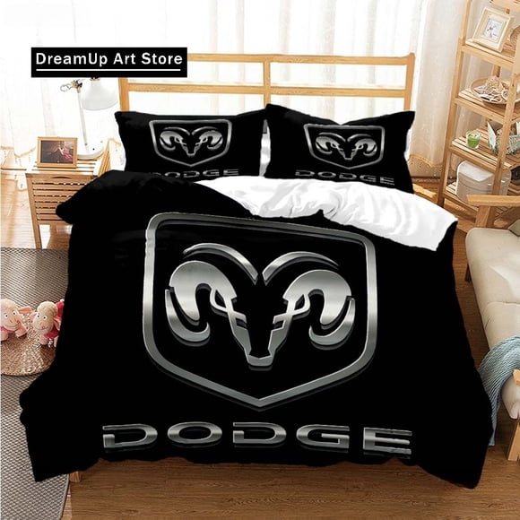 Fashion D-Dodge-Ram-Car All Season Duvet Cover Comforter Bedding sets Soft Quilt Cover and Pillowcases _Double__King