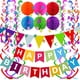 thumbnail image 1 of Cartel de feliz cumpleaños FECEDY para decoración de fiesta con guirnalda, 1 of 8